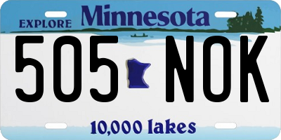 MN license plate 505NOK