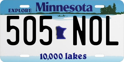 MN license plate 505NOL
