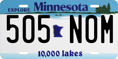 MN license plate 505NOM