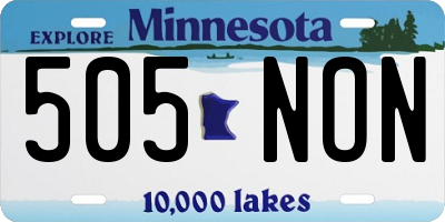 MN license plate 505NON