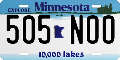 MN license plate 505NOO