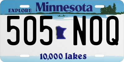 MN license plate 505NOQ