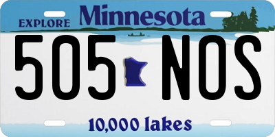 MN license plate 505NOS
