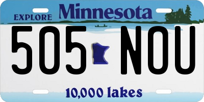 MN license plate 505NOU