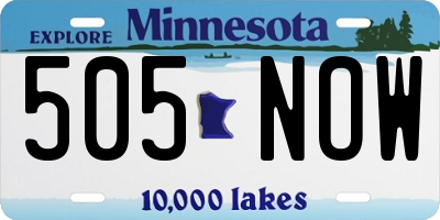 MN license plate 505NOW