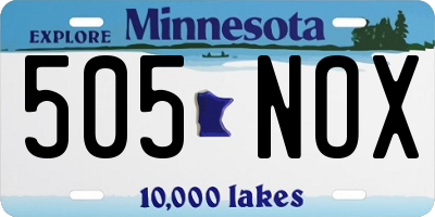 MN license plate 505NOX