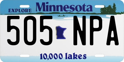 MN license plate 505NPA