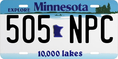 MN license plate 505NPC