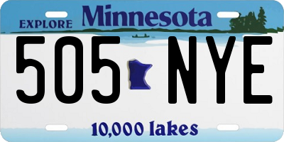 MN license plate 505NYE