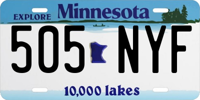 MN license plate 505NYF