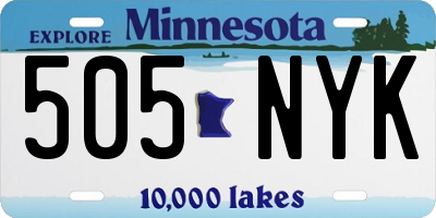 MN license plate 505NYK
