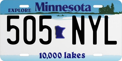 MN license plate 505NYL