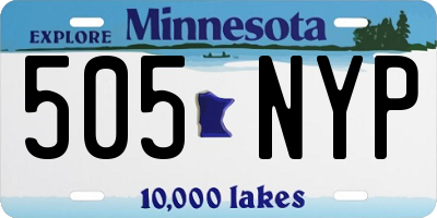 MN license plate 505NYP