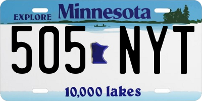 MN license plate 505NYT