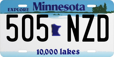 MN license plate 505NZD
