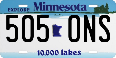 MN license plate 505ONS