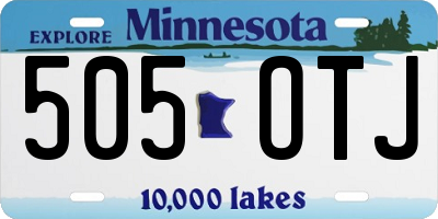 MN license plate 505OTJ