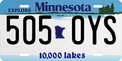 MN license plate 505OYS