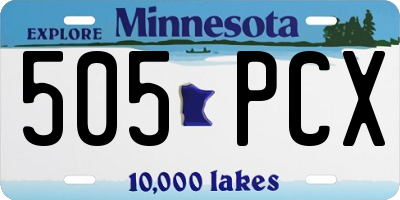 MN license plate 505PCX