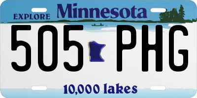 MN license plate 505PHG