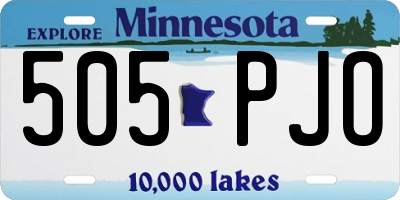 MN license plate 505PJO