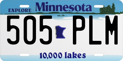 MN license plate 505PLM