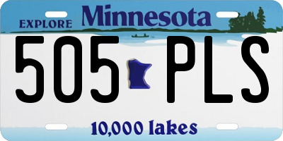 MN license plate 505PLS