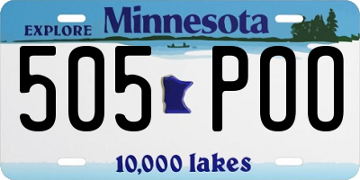 MN license plate 505POO