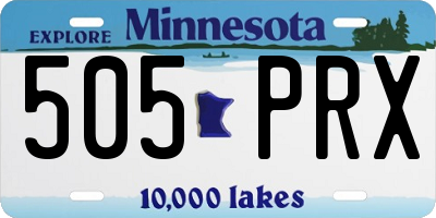 MN license plate 505PRX