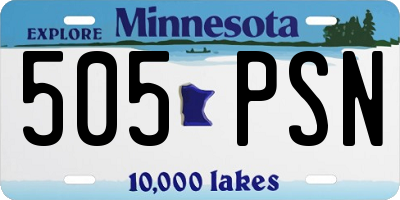 MN license plate 505PSN