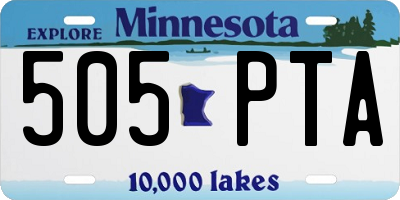 MN license plate 505PTA