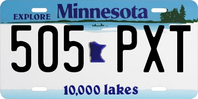 MN license plate 505PXT