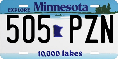 MN license plate 505PZN