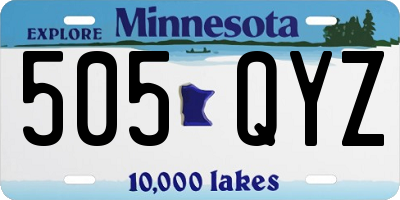 MN license plate 505QYZ