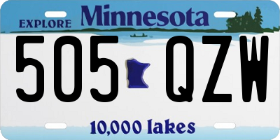 MN license plate 505QZW