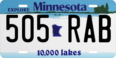MN license plate 505RAB