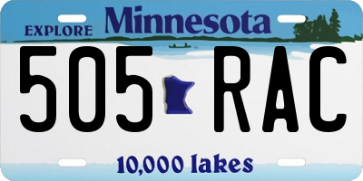 MN license plate 505RAC