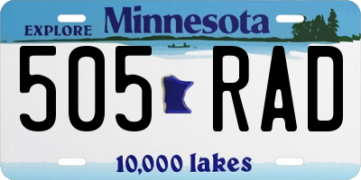 MN license plate 505RAD