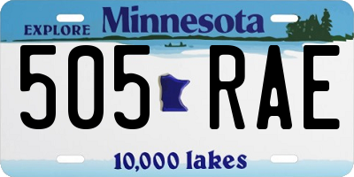 MN license plate 505RAE