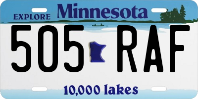 MN license plate 505RAF