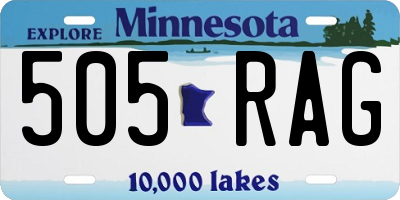 MN license plate 505RAG