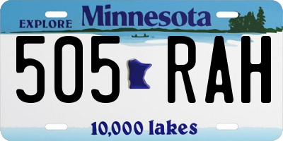 MN license plate 505RAH