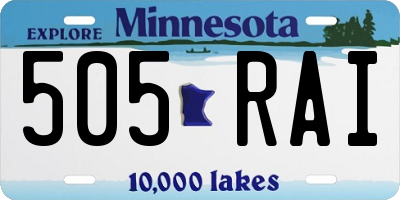 MN license plate 505RAI