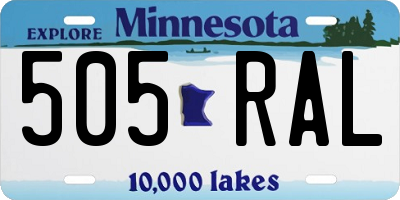 MN license plate 505RAL