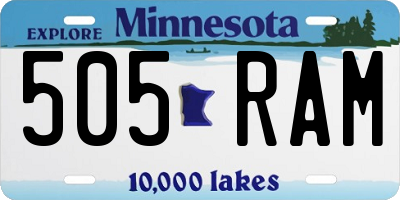 MN license plate 505RAM