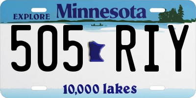MN license plate 505RIY