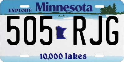 MN license plate 505RJG