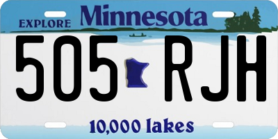 MN license plate 505RJH