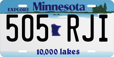 MN license plate 505RJI