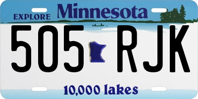 MN license plate 505RJK